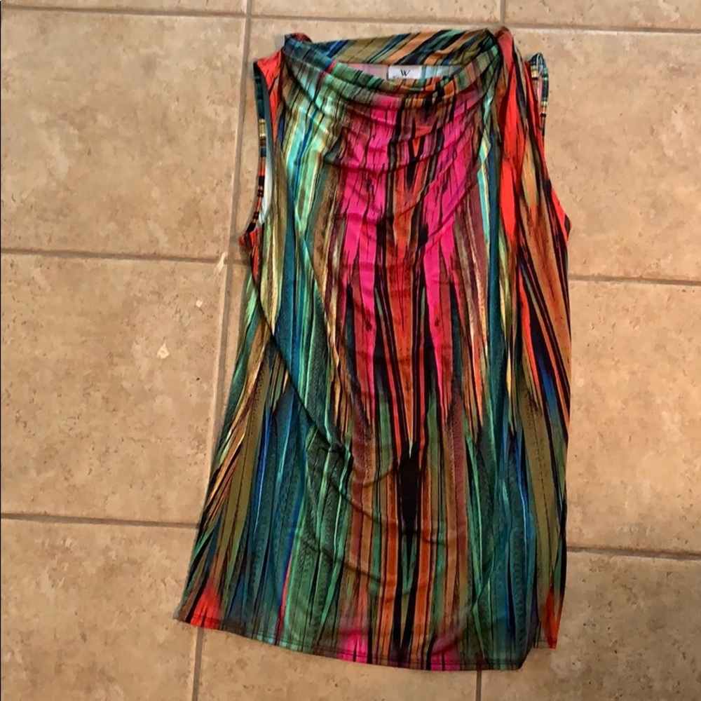Brand New Worthington Multi Color Cowl Neck Top